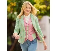 Joe Browns Women's Frayed Detail Tweed Jacket, Green, 18