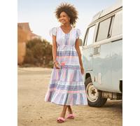 Joe Browns Women's Geo Print V-Neck Maxi Dress, Blue, 12
