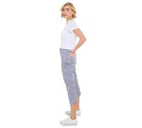 Joe Browns Women's Gingham Capri Pants, Regular, Blue, UK 20