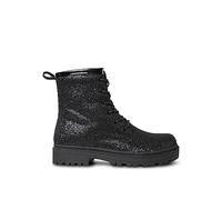 Joe Browns Women's Glitter Lace Up Chunky Biker Boots Ankle, Black, 5 UK