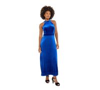 Joe Browns Women's Halter Neck Velour Maxi Dress, Blue, 6 Petite