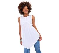 Joe Browns Women's Handkerchief Hem Lace Panel Tunic Shirt, White, 16