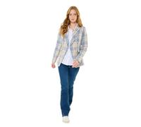 Joe Browns Women's Heritage Check Gold Button Jacket, Regular, Blue, UK 16