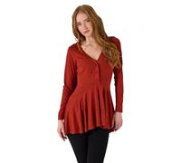 Joe Browns Women's High Low Button Front Tunic Top Shirt, Burnt Orange, 16