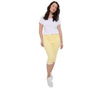 Joe Browns Women's High-Waisted Gingham Capri Pants with Turn-Up Hems, Regular, Yellow, UK 18