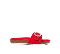 Joe Browns Women's Jewelled Buckle Slider Sandals Slide, Red, 3 UK