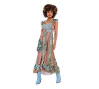 Joe Browns Women's Lace Detail Patchwork Maxi Dress, Regular Fit, Blue, UK 18