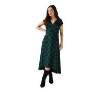 Joe Browns Women's Lace-up Tartan Check High-Low Maxi Dress with Corsage Dress