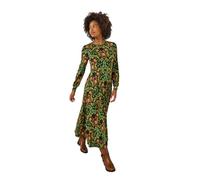 Joe Browns Women's Leaf Print Jersey Dress, Green, 46 Petite