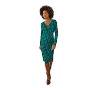 Joe Browns Women's Leaf Print Knee Length Dress, Green, 16 UK/Petite