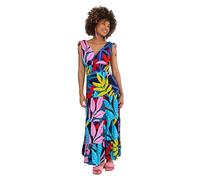 Joe Browns Women's Leaf Print Tie Shoulder Shirred Waist Maxi Dress, Multi, 14