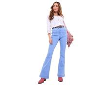 Joe Browns Women's Light Wash Wide-Leg Patch Pocket Jeans, Regular Fit, Blue, UK 16