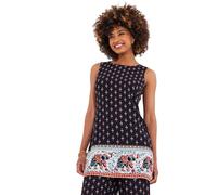 Joe Browns Women's Lightweight Elephant Print Sleeveless Tunic Shirt, Black, 14