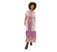 Joe Browns Women's Lightweight Floral Border Print Maxi Dress, Regular Fit, Purple, UK 14