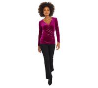 Joe Browns Women's Mock Wrap Velour Top Blouse, Green, 10