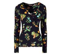 Joe Browns Women's Mushroom Print Wrap Front Jersey Top Blouse, Black, 12