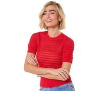 Joe Browns Women's Open Knit Short Sleeve Jumper, Slim, Red, UK 8