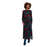 Joe Browns Women's Petite Floral Tie-Waist Puff Sleeve Maxi Dress, Regular, Black, UK 12 Petite