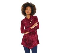 Joe Browns Women's Pleated V-Neck Jersey Tunic Top, Slim, Red, UK 16