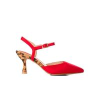 Joe Browns Women's Pointed Top Leopard Print Louis Heel Shoes, Regular, Red, UK 6