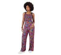 Joe Browns Women's Printed Jersey Jumpsuit with Shirred Bodice and Elasticated Waist, Regular, Black, UK 18