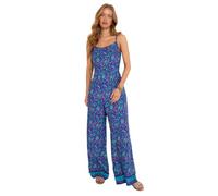 Joe Browns Women's Printed Wide Leg Jumpsuit with Adjustable Cami Straps, Regular, Blue, UK 16