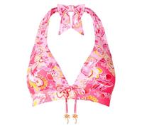 Joe Browns Women's Recycled Content Bright Paisley Floral Unlined Halter Bikini Top, Pink Multicoloured, 10