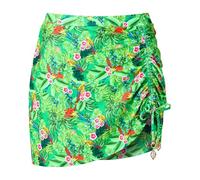 Joe Browns Women's Recycled Content Tropical Print Ruched Swim Skirt Bikini Bottoms, Green Multi, 16