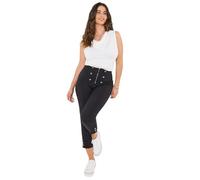Joe Browns Women's Rock Chick Button Detail Capri Pants, Regular, Black, UK 20