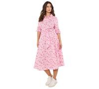 Joe Browns Women's Rose Floral Printed Shirt Dress, Regular, Pink, UK 16