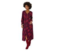Joe Browns Women's Rose Print Button Up Maxi Dress, Berry