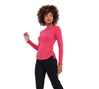 Joe Browns Women's Ruched Tie Side Ribbed Long Sleeve Top Shirt, Pink, 16