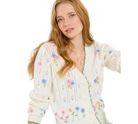 Joe Browns Women's Scalloped Edge Pointelle Knit Cardigan, Regular, White, UK 18