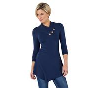 Joe Browns Women's Shawl Neck Asymmetric Long Sleeve Tunic Shirt, Midnight Navy, 12