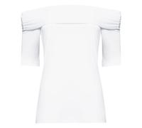 Joe Browns Women's Slim Fit Fold Over Bardot Jersey Top Blouse, White, 18