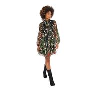 Joe Browns Women's Statement Floral Embroidered Mesh Mini Dress, Black, 10