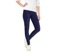 Joe Browns Women's Stretch Ribbed Velour Leggings Casual Pants, Blue, 10