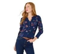 Joe Browns Women's Stretchy Embroidered Jersey Top Blouse, Blue, 8