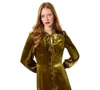 Joe Browns Women's Tassel Neck Tie Boho Velour Dress, Gold, 12