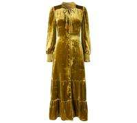 Joe Browns Women's Tassel Neck Tie Boho Velour Dress, Regular, Gold, UK 6