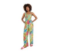 Joe Browns Women's Tropical Print Shirred Bodice Jumpsuit, Green, 16