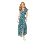 Joe Browns Women's V Neck Floaty Sleeve Polka Dot Dress, Slim, Green, UK 8