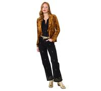 Joe Browns Women's Velour Leaf Print Jacket, Regular, Gold, UK 18