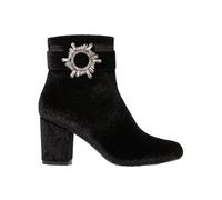 Joe Browns Women's Velvet Diamanté Buckle Chunky Ankle Boots, Black, 8 UK