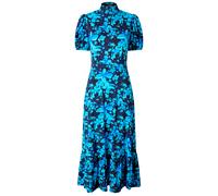 Joe Browns Women's Vintage Floral Print Puff Sleeve High-Neck Jersey Midi Dress