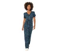 Joe Browns Women's Wide-Leg Ditsy Floral Jumpsuit, Petite, Black, UK 12