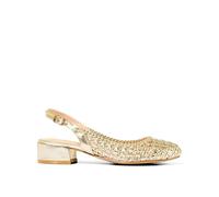 Joe Browns Women's Woven Metallic Block Heel Sling Back Shoes Pump, Gold, 6 UK