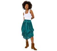 Joe Browns Women's Woven Embroidered Adjustable Skirt, Regular, Blue, UK 16