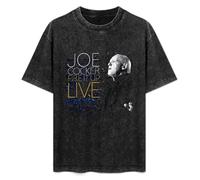 Joe Cocker Fire It Up Live Men Black Cotton T-Shirt Print Unisex Tee XXL