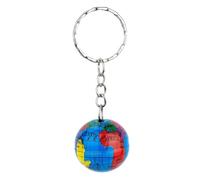 JOE COOL Globe Keyring, Multicoloured Printed Tin Alloy | World map with oceans and continents, length 70 mm, for house, car or bag keys